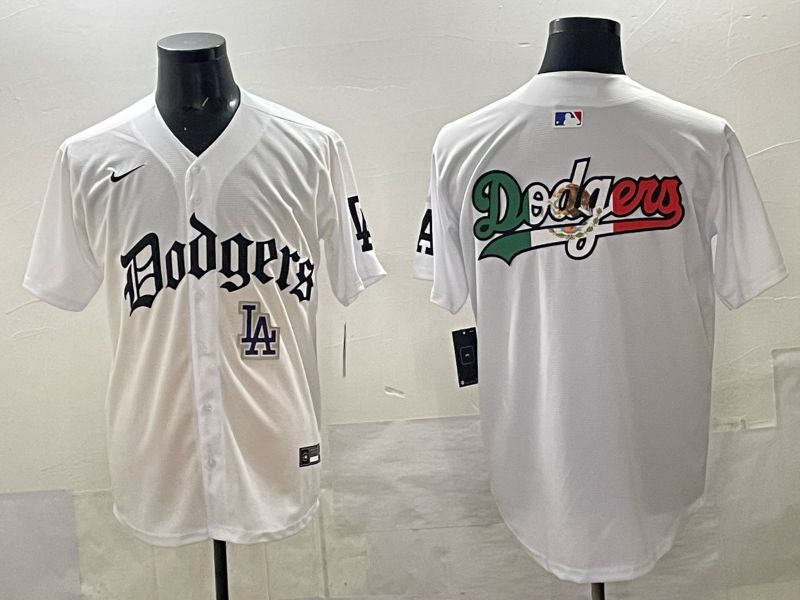 Men 2025 Los Angeles Dodgers Blank White 7th generations Joint Name Nike MLB Jersey style 07